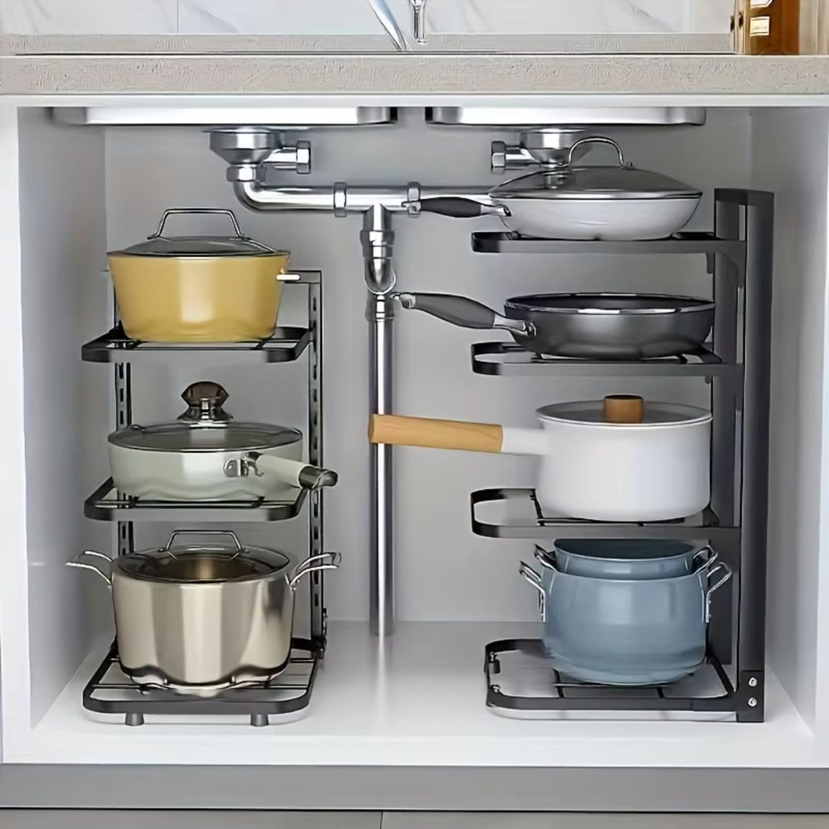 Adjustable Stainless Steel Pot & Pan Organizer